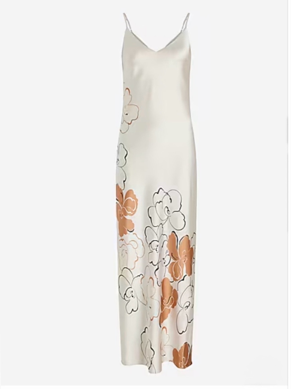 Express Cream Floral Slip Maxi Dress, Women’s XL